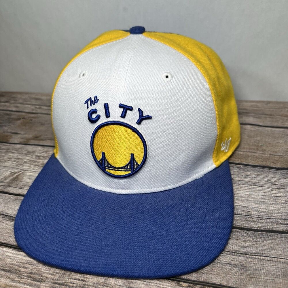 Golden State Warriors The City 47 Brand Snapback Hat Blue Yellow Embroidered OS